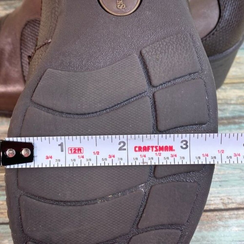 Earth?Origins Womens Brown Leather Ankle Booties Size 7.5M Monica Zip Block Heel - Picture 10 of 11